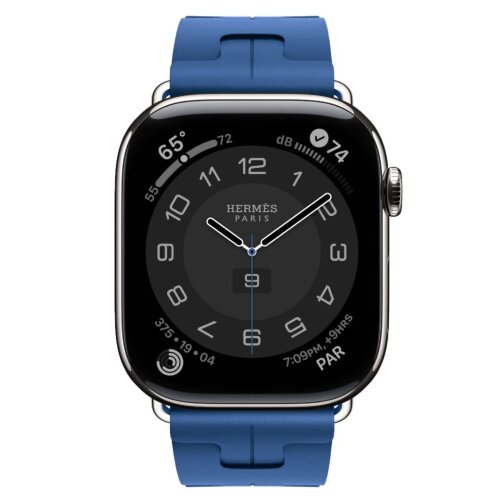 Apple Watch Hermes Series 11 46mm, спортивный ремешок Kilim синий