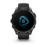 Умные часы Garmin Fenix 8 47mm, AMOLED, Sapphire, Carbon Gray DLC Titanium with Black/Pebble Gray Silicone Band