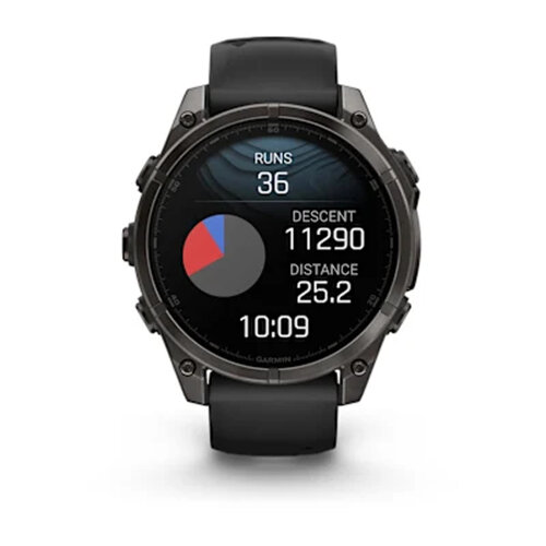 Умные часы Garmin Fenix 8 47mm, AMOLED, Sapphire, Carbon Gray DLC Titanium with Black/Pebble Gray Silicone Band