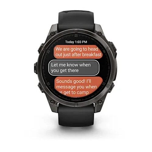 Умные часы Garmin Fenix 8 47mm, AMOLED, Sapphire, Carbon Gray DLC Titanium with Black/Pebble Gray Silicone Band