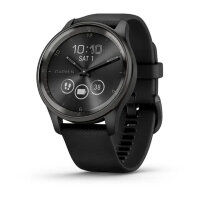 Умные часы Garmin Vivomove Trend 40mm, Slate Stainless Steel Bezel, Black Case and Silicone Band