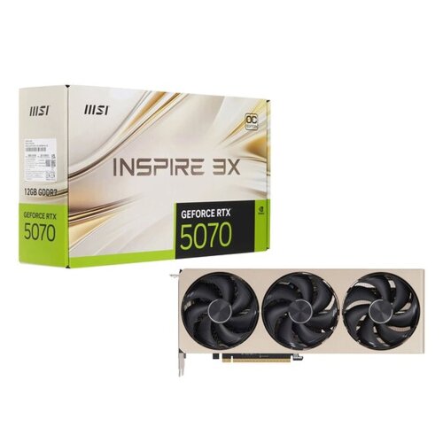 Видеокарта NVIDIA MSI GeForce RTX 5070 Ti INSPIRE 3X Triple Fan OC 16 ГБ