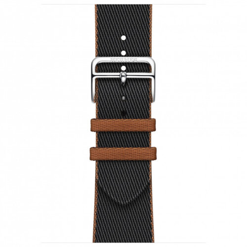 Apple Watch Hermes Series 9 45mm, ремешок из плетеного нейлона черный с золотым