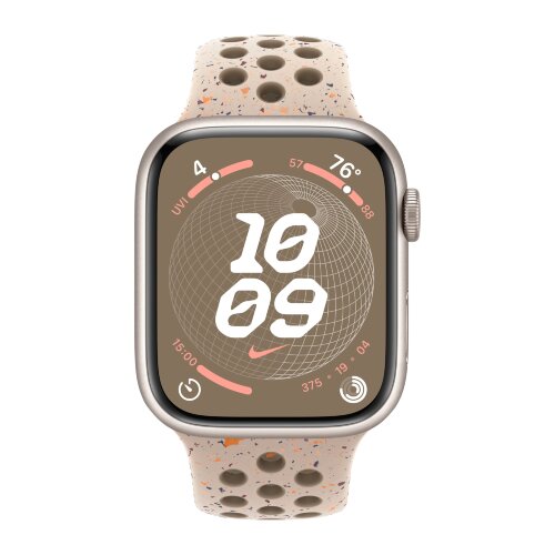 Apple Watch Series 9 45mm, Starlight Aluminum Case with Nike Sport Band - Desert Stone