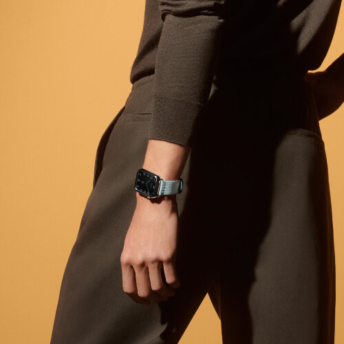 Ремешок Hermes для Apple Watch 46mm Toile H Single Tour - Голубой (Bleu Céleste/Écru)