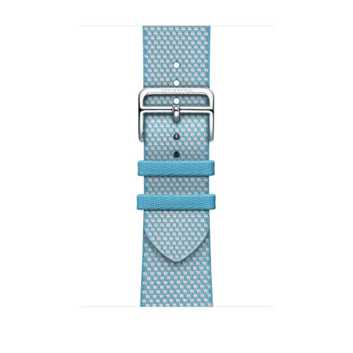 Ремешок Hermes для Apple Watch 46mm Toile H Single Tour - Голубой (Bleu Céleste/Écru)