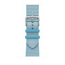 Ремешок Hermes для Apple Watch 46mm Toile H Single Tour - Голубой (Bleu Céleste/Écru)