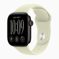 Apple Watch Series 12 46mm, Black Aluminum Case with Sport Band - Pale Succulent