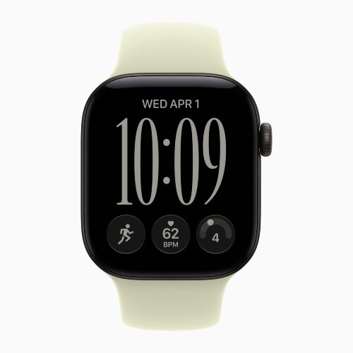 Apple Watch Series 12 46mm, Black Aluminum Case with Sport Band - Pale Succulent