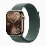 Apple Watch Series 10 46mm, Gold Titanium Case with Sport Loop - Lake Green