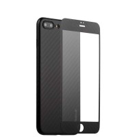 Чехол-накладка карбоновая Coblue 4D для iPhone 8 Plus и 7 Plus - Черный
