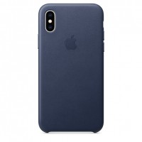 Кожаный чехол для iPhone Xs, тёмно-синий