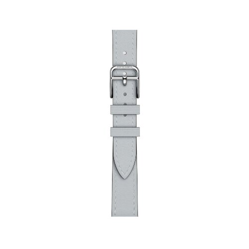 Кожаный ремешок Hermes для Apple Watch Single Tour 42mm Attelage - Серо-голубой (Bleu Glacier)