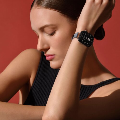 Кожаный ремешок Hermes для Apple Watch Single Tour 42mm Attelage - Серо-голубой (Bleu Glacier)