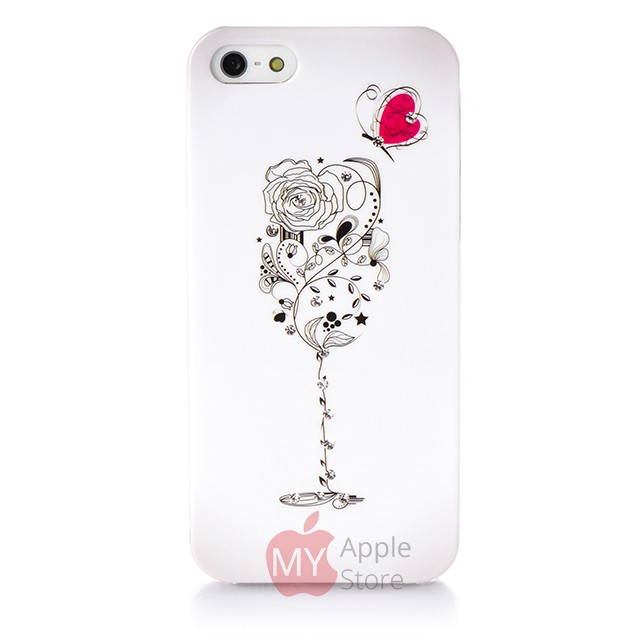 Стильная накладка чехол Beckberg для iPhone 5 / 5S со стразами swarovski