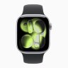 Apple Watch Series 11 42mm, Silver Aluminum Case with Sport Band - Black