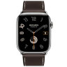 Apple Watch Hermes Series 11 46mm, тёмно-коричневый ремешок с раскладывающейся застежкой