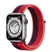 Apple Watch Series 7 41 мм Титан, спортивный браслет Красный