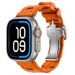 Apple Watch Ultra 3 Hermes 49mm Titanium, спортивный ремешок  Kilim оранжевый