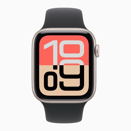Apple Watch SE 3 40mm, Starlight Aluminum Case with Sport Band - Black