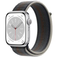 Apple Watch Series 8 45mm, Silver Aluminum Case with Sport Loop - Midnight