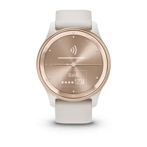 Умные часы Garmin Vivomove Trend 40mm, Peach Gold Stainless Steel Bezel, Ivory Case and Silicone Band