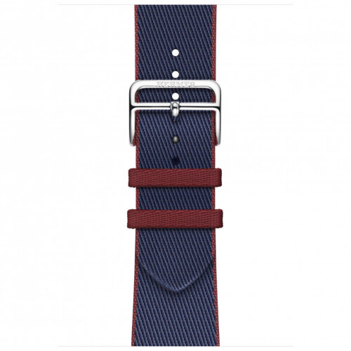 Apple Watch Hermes Series 9 45mm, ремешок из плетеного нейлона синий с красным