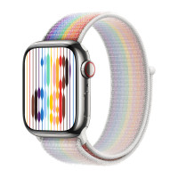 Apple Watch Series 9 41mm, Silver Stainless Steel Case with Sport Loop - Pride Edition