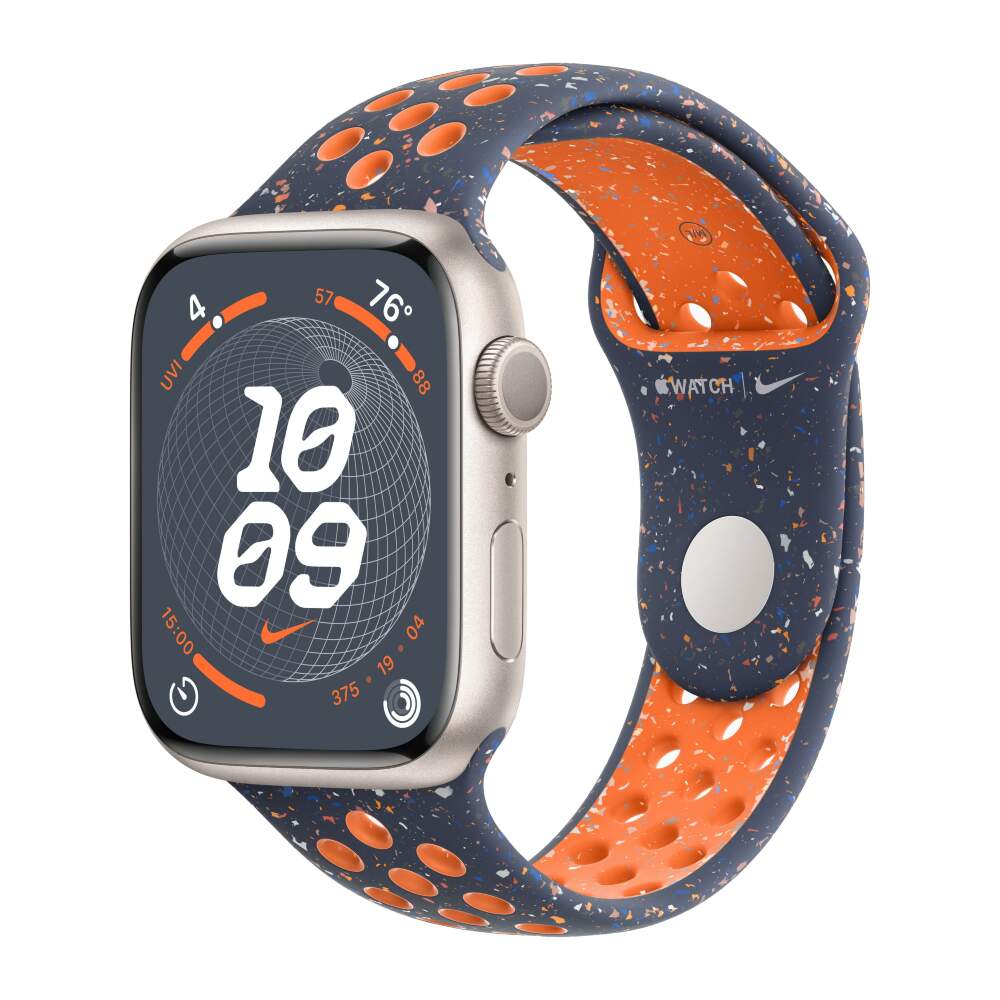 Apple Watch 9 Aluminum Starlight 45mm Blue Flame Nike Sport Band