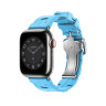 Ремешок Hermes для Apple Watch 42mm Kilim Single Tour - Голубой (Bleu Céleste)