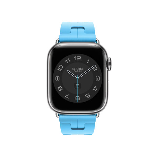 Ремешок Hermes для Apple Watch 42mm Kilim Single Tour - Голубой (Bleu Céleste)