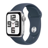 Apple Watch SE (2023) 40mm, Silver Aluminum Case with Sport Band - Storm Blue (Синий)