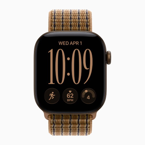 Apple Watch Series 12 42mm, Dark Bronze Aluminum Case with Sport Loop - Light Umber Plaid