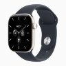 Apple Watch Series 12 46mm, Pearl White Ceramic Case with Sport Band - Navy Blue