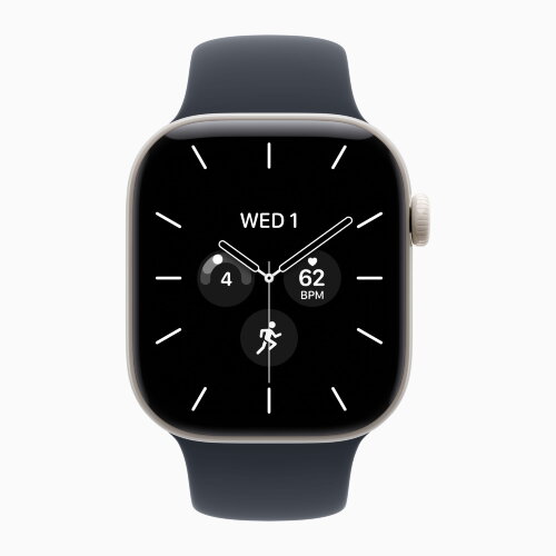 Apple Watch Series 12 46mm, Pearl White Ceramic Case with Sport Band - Navy Blue