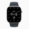 Apple Watch Series 12 46mm, Pearl White Ceramic Case with Sport Band - Navy Blue