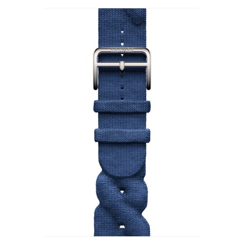 Apple Watch Hermes Series 10 46mm, ремешок из трикотажа синий