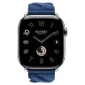 Apple Watch Hermes Series 10 46mm, ремешок из трикотажа синий