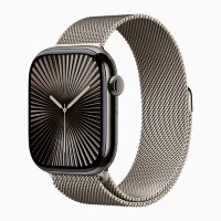 Apple Watch Series 10 42mm,Slate Stainless Steel, Natural Milanese Loop