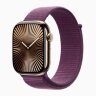 Apple Watch Series 10 46mm, Gold Titanium Case with Sport Loop - Plum
