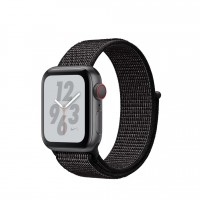 Apple Watch series 5 Nike+, 40 мм GPS + Cellular, серебристый алюминий, браслет найк из чёрного нейлона