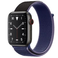 Apple Watch Edition Series 5 Titanium Space Black, 44 мм Cellular + GPS, темно-синий браслет