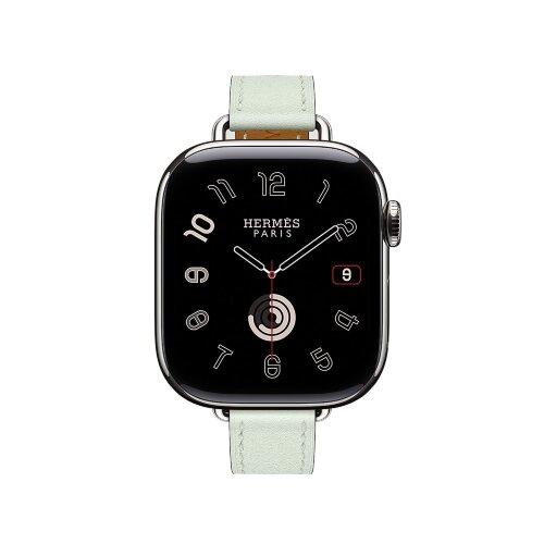 Кожаный ремешок Hermes для Apple Watch Single Tour 42mm Attelage - Мятный (Vert Рeppermint)