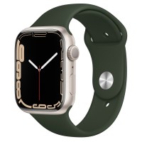 Apple Watch Series 7 45 мм, из алюминия «Сияющая звезда», спортивный ремешок «Кипрский зелёный»