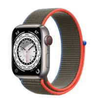 Apple Watch Series 7 41 мм Титан, спортивный браслет Оливковый