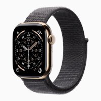 Apple Watch Series 11 42mm, Gold Titanium Case with Sport Loop - Dark Gray