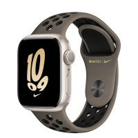 Apple Watch Series 8 Nike 41mm, Starlight Aluminum Case with Sport Band - Olive Grey/Black