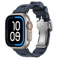 Apple Watch Ultra 3 Hermes 49mm Titanium, спортивный ремешок  Kilim синий