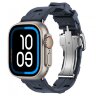 Apple Watch Ultra 3 Hermes 49mm Titanium, спортивный ремешок  Kilim синий