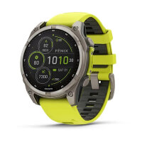 Умные часы Garmin Fenix 8 Pro 47mm, Solar, Sapphire, Titanium, Amp Yellow/Graphite Silicone Band